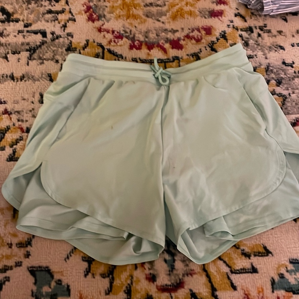 Athletic shorts in a cute teal color